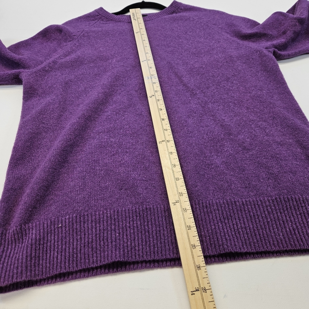 J.Crew NWT MEDIUM Lambs Wool Pullover Sweater Crewneck Purple Stretch NEW - Picture 4 of 8